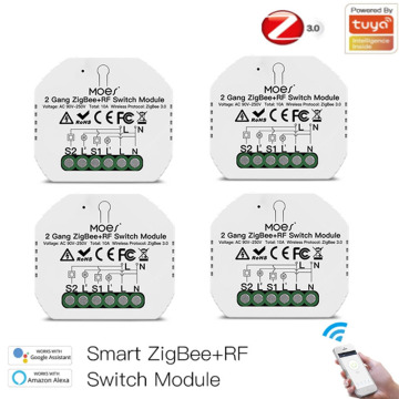 New Tuya ZigBee 3.0 Smart Light Switch Relay Module 1/2/3 Gang Smart Life/Tuya Control 2MQTT Setup With Alexa Google Home Yandex