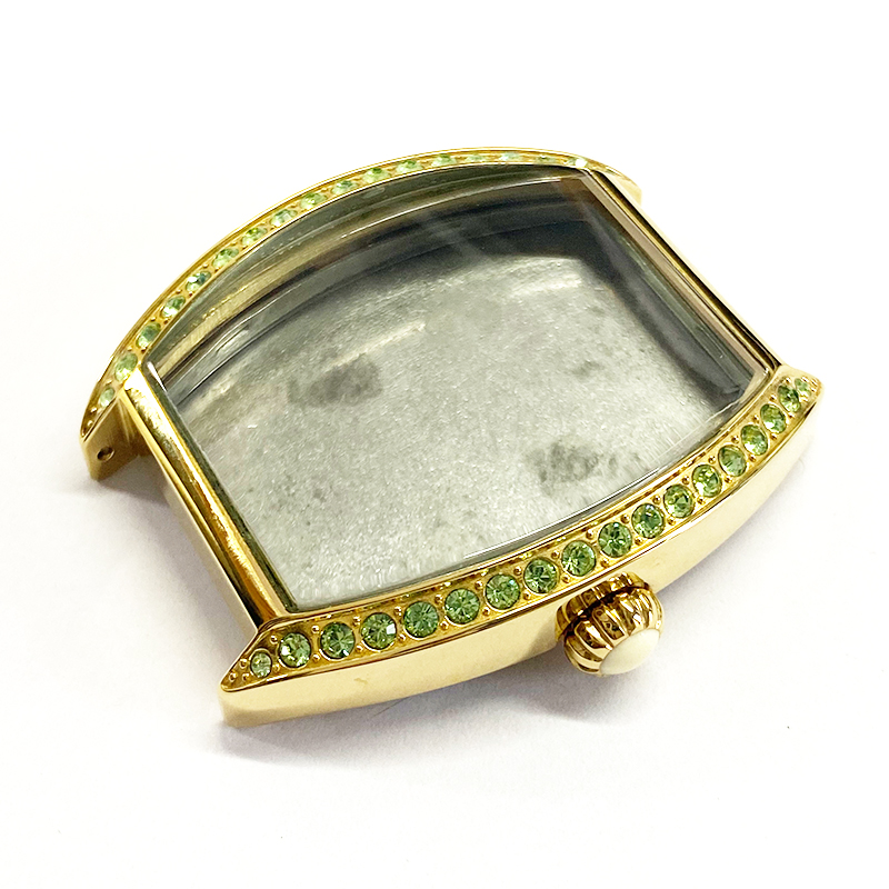 tonneau watch case with pumkin watch crown