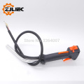 Throttle handle switch with Aluminium pipe for 26cc 33cc 43cc 52cc brush cutter gx35 grass trimmer right control handle