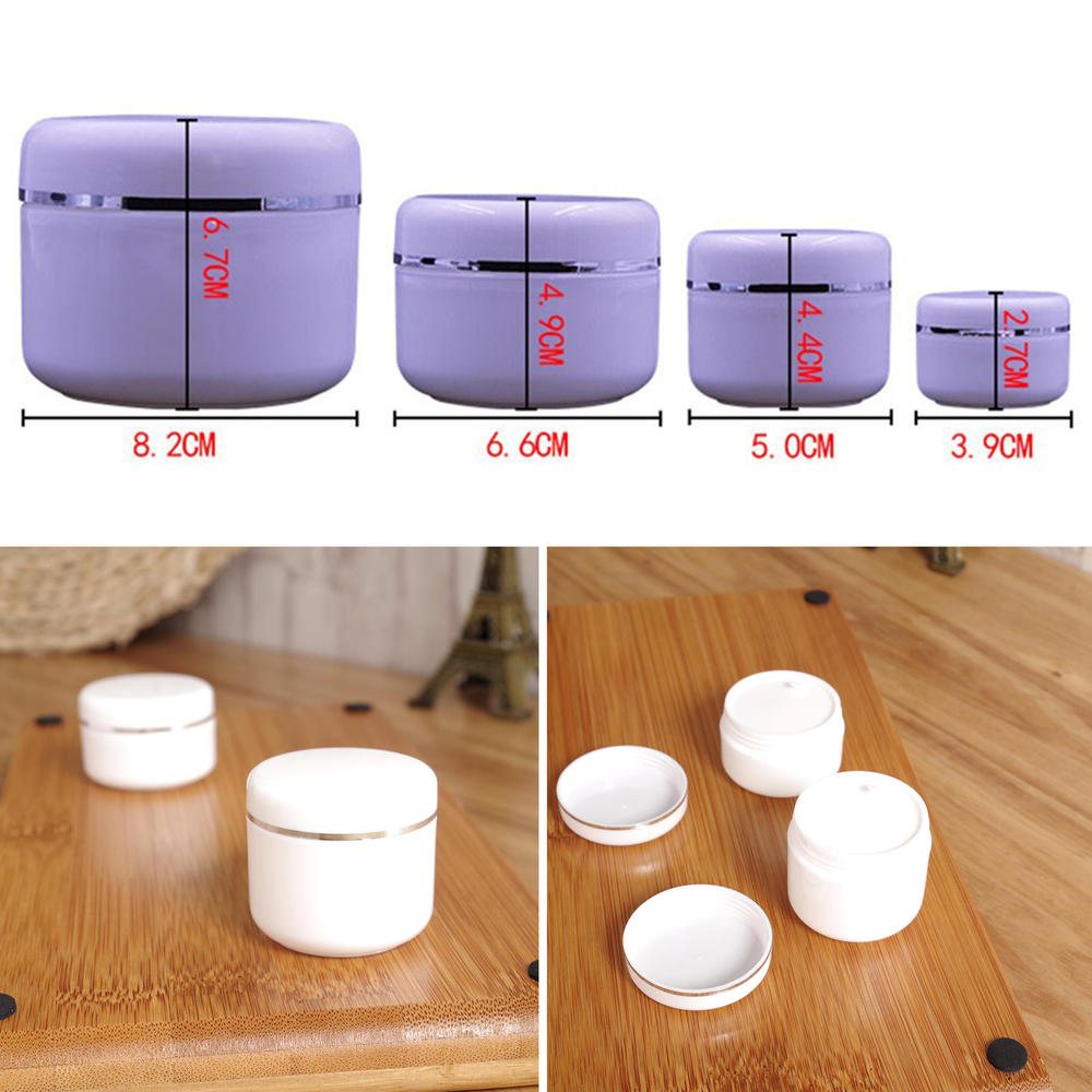 Refillable Bottles Travel Face Cream Lotion Cosmetic Container Plastic Empty Makeup Jar Pot 20/30/50/100/150/250g