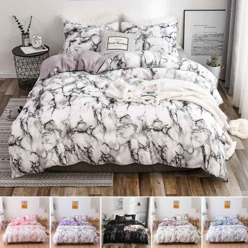 WOSTAR Marble Printed bedding set King Size luxury home textiles Bed Linen Duvet Cover and Pillowcase Bedclothes Comforter Sets