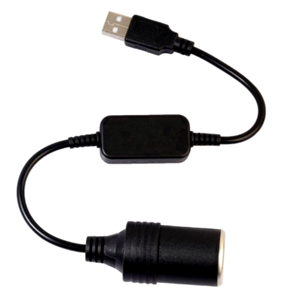 5V 2A USB Male to 12V Car Cigarette Lighter Socket Converter Cable Adapter for DVR Car-charger Electronics Auto Accessories