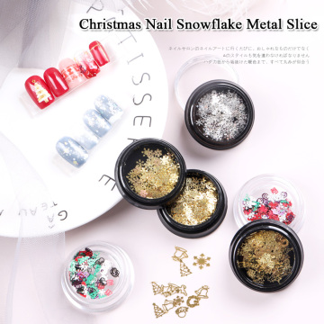 TSZS Newest Christmas Design Multicolor Nail Snowflake Metal Slice DIY Nail Art Decoration Accessories