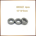 4pcs radial shaft 6800ZZ ball bearing 10*19*5 10x19x5mm metal shield 6800Z deep groove ball bearing