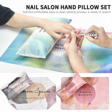 6 Colors Nail gilt European style hand pillow set cushion high-end PU leather nail shop hand rest palm rest nail table nail tool