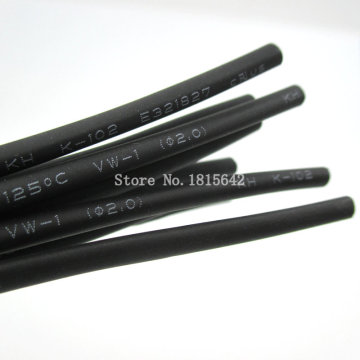 5 Meters/LOT Black 2mm Heat Shrink Heatshrink Heat Shrinkable Tubing Tube Sleeving Wrap Wire Black Color