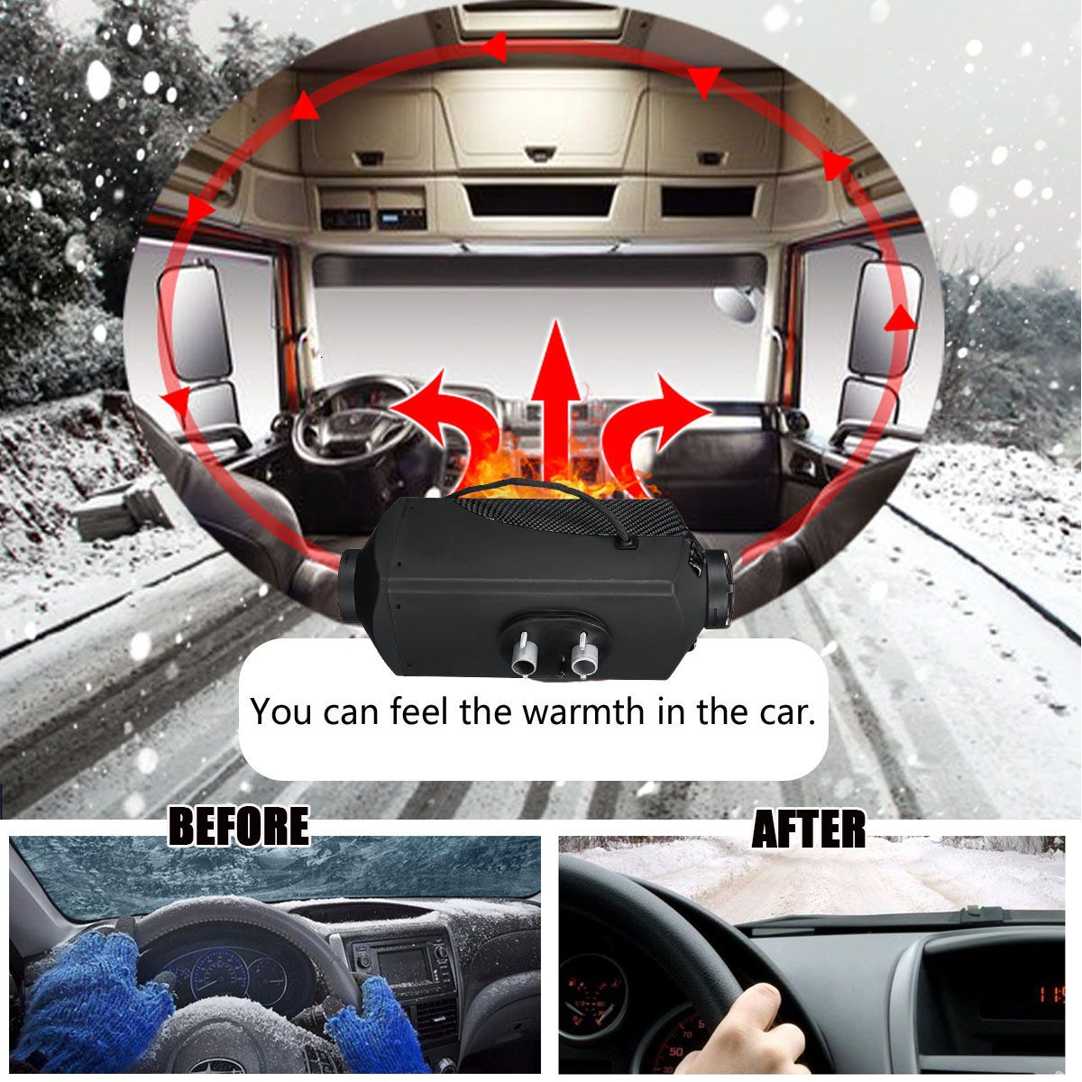 8000W Car Heater LCD Air Diesel Heater 12v Car Parking Heater w/ Silencer Car Heating Fans ventilador 12v Car Fan For Camper Van