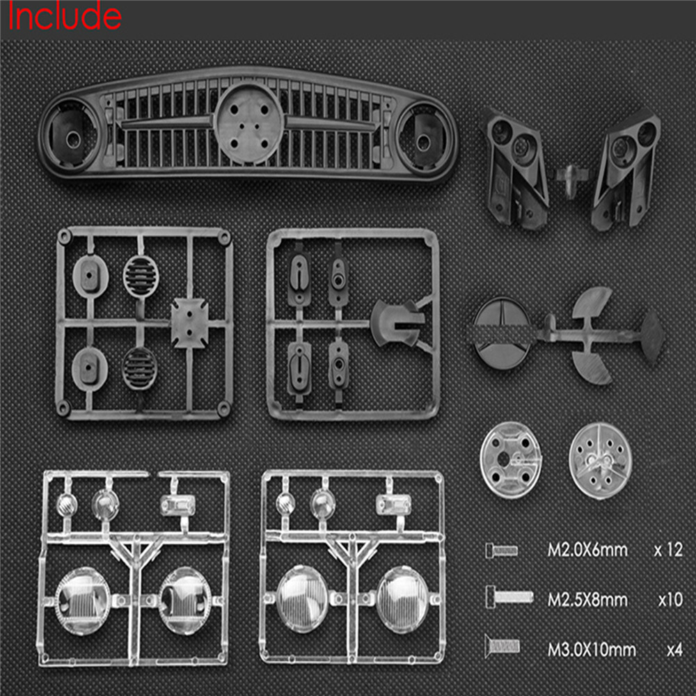 For SCX10 II UMG10 4x4 / UMG10 6X6 Creative Model Car Grille Turn Lights Taillights Cover RC Car Modification Parts Accessories
