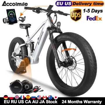 Electric Bicycle 1000W Bafang Mid Drive Motor 4.0 Tire 9-Speeds LG Battery Adult Snow Beach e bike Derailleur Absorption Ebike