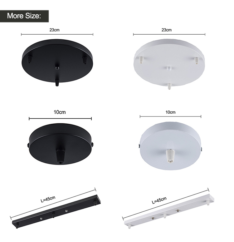 Ceiling Mounted Plate for 3 Heads Pendant Lamp Base Round Long Ceiling Base Canopy DIY cord pendant Lighting Accessories