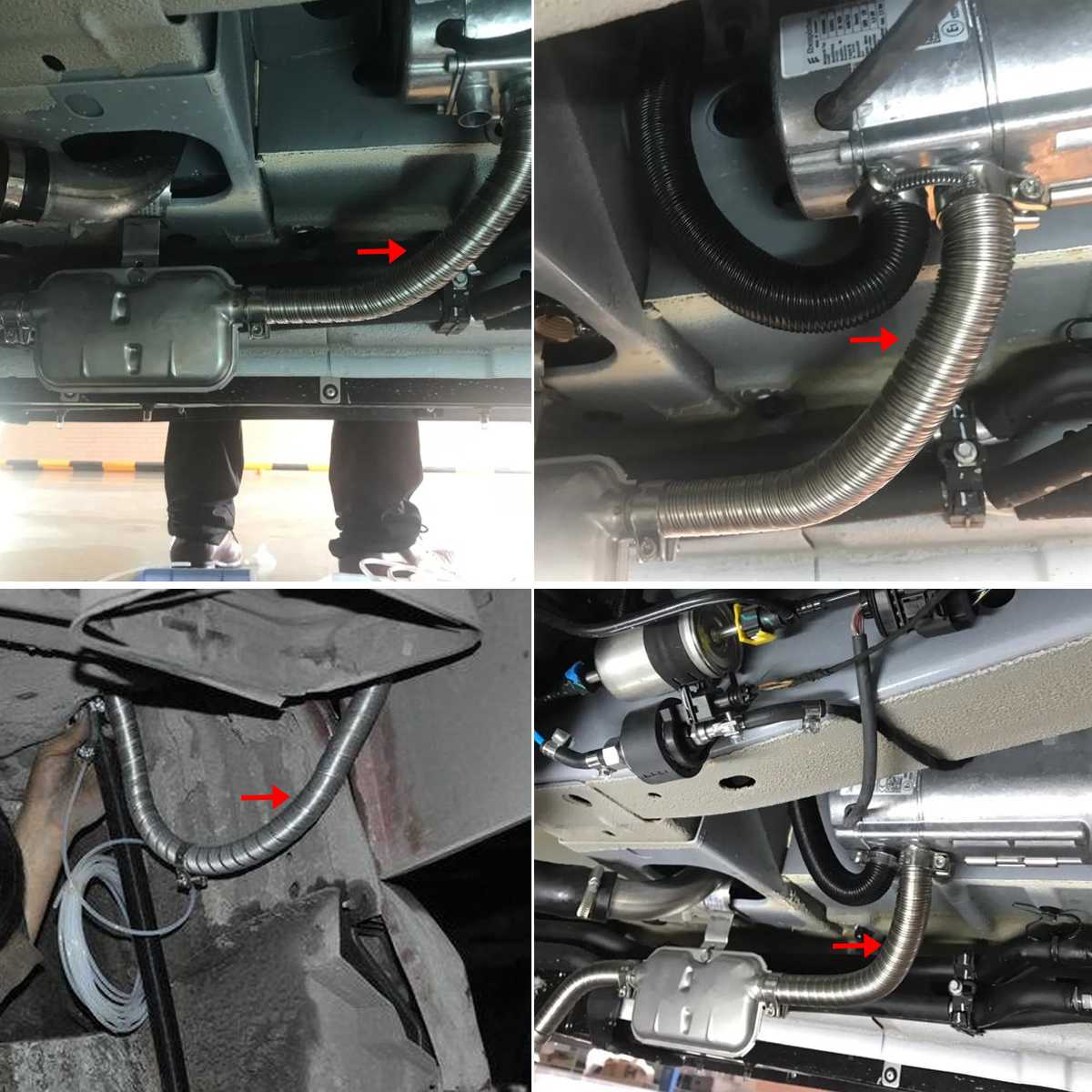250cm Car Heater Exhaust Muffler Pipe Silencer Diesel Parking Heater Gas Vent Hose Tube Stainless Steel For Webasto