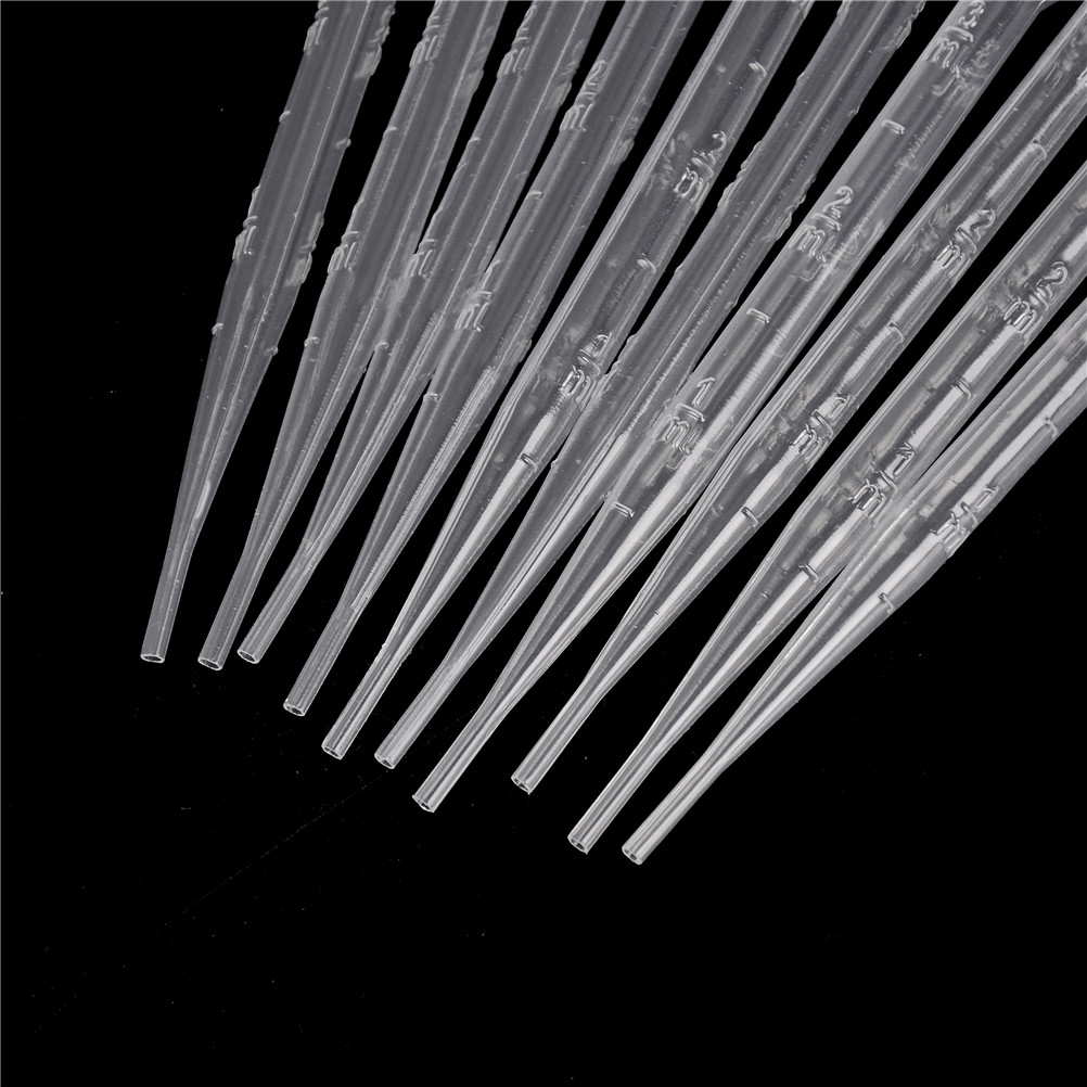 100PCS/set Disposable Safe Plastic Eye Dropper 3ML Transparent Pipettes Transfer Graduated Pipettes For Lab Experiment Supplies