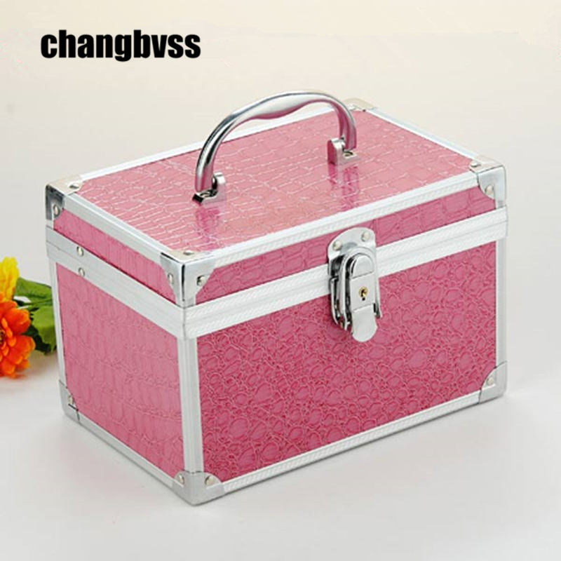 23cm Portable Women Cosmetic Makeup Organizer Travel Storage Bag Jewelry Box Cosmetic Make up Storage Box Case organizador cajas