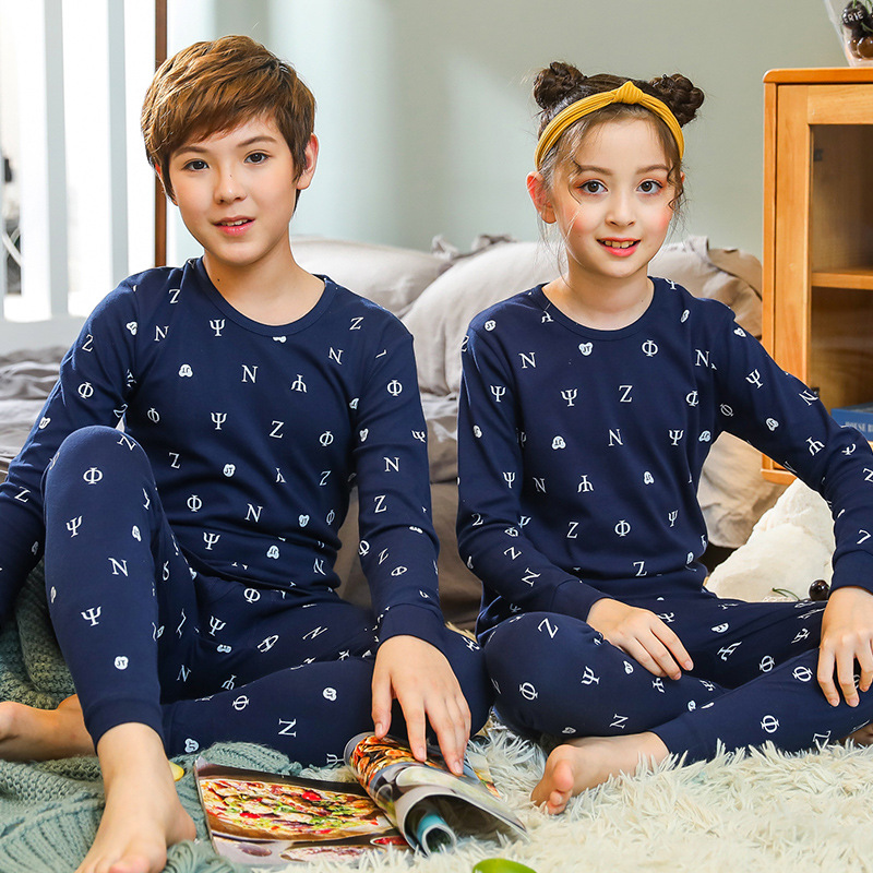 New Teenager Pajamas Long Sleeves 100% Cotton Pyjamas Big Kids Clothes Sets Children Boys Sleepwear Pajamas For Girls Nightwear