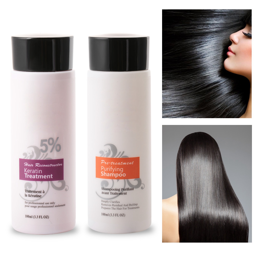 5% Brazil Keratin Treatment Shampoo Hair Care Set Straightening Damage Repair