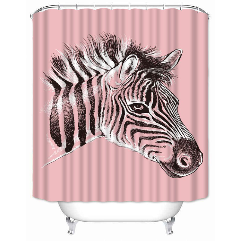 Musife Custom zebra Shower Curtain Waterproof Polyester Fabric Bathroom With Hooks DIY Home Decor