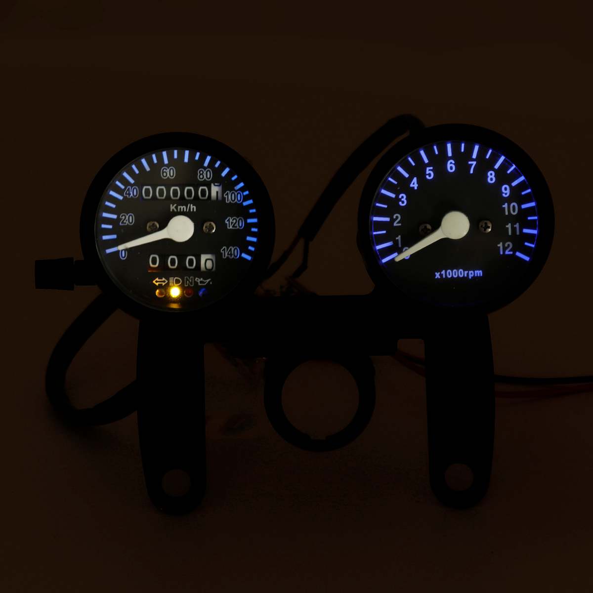 Motorcycle Odometer Speedmeter Tachometer LED Backlight Speed Meter Cafe Racer Instruments Gauge Panel Universal