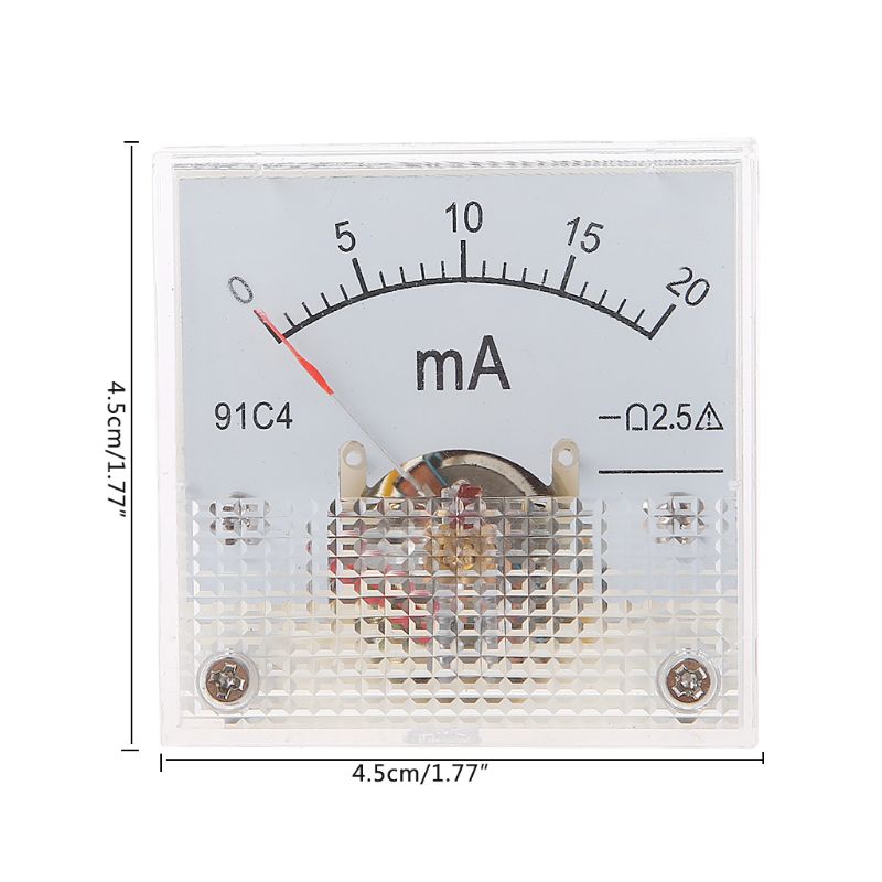 Mechanical Ammeter DC Analog Current Meter Panel Mechanical Pointer Type 1A/2A/3A/5A/10A/20mA/30mA/50mA/100mA/200mA/300mA/500mA