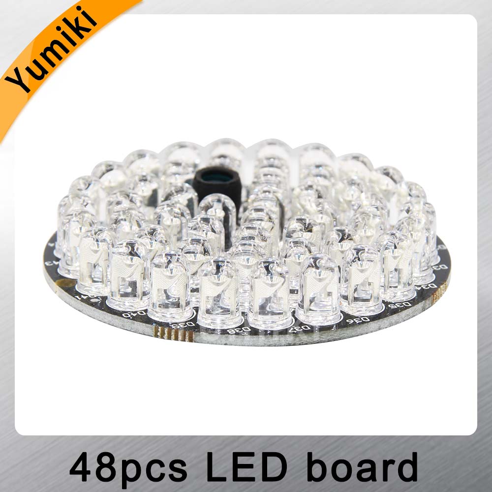 Yumiki 48pcs-LED 850nm Illuminator IR Infrared Board Night Vision Light Lamp For 50 CCTV Camera housing