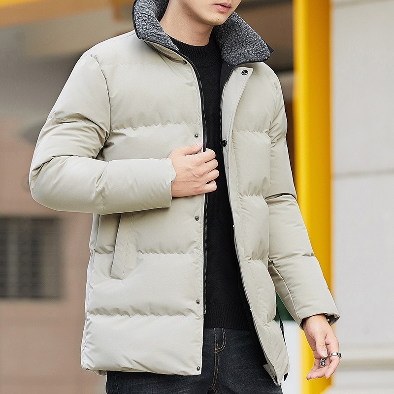 Men's mid-length coat winter trendy mens jacket men hooded padded windproof jacket men's parka coat mens fashion casual coat 5XL