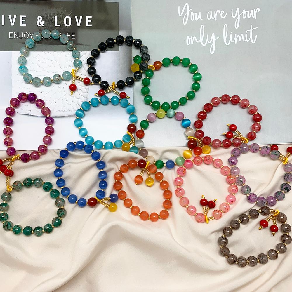 10mm Natural Stone Beaded Bracelet Multi-colored Fashion Jewelry for Women Bracelet Bangle Wholesale Gifts for the New Year