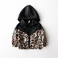 1-7Years Toddler Kid Baby Girl Boy Jacket Leopard Patchwork Hooded Coat Autumn Outwear