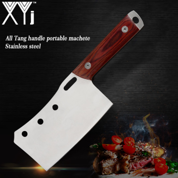 XYj Chinese Chopping Knife With Oxford Cloth Sheath Portable Outdoor Kitchen Knives Set 5Cr15Mov Stainless Steel Cleaver Tool