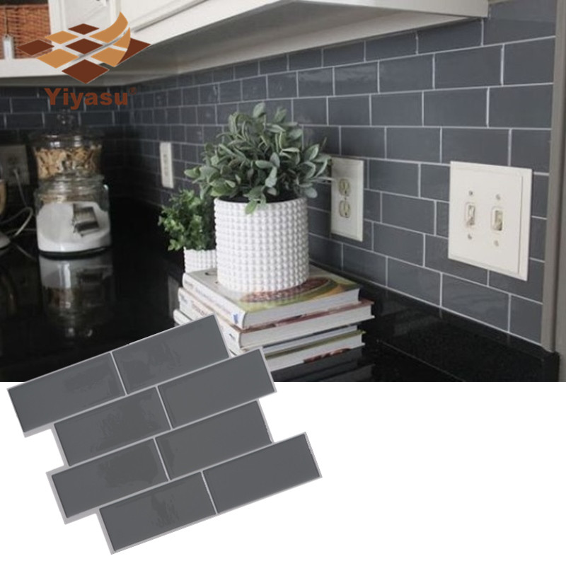 Peel And Stick Backsplash Removable Self Adhesive Mosaic Art Tile Wall Sticker Vinyl Bathroom Kitchen Home Decor DIY