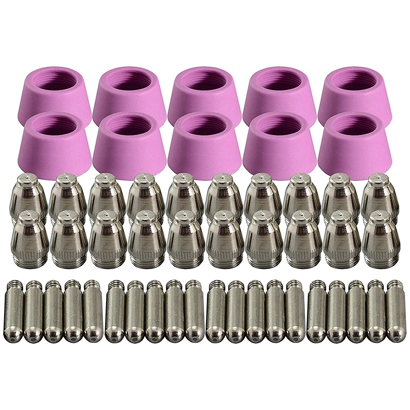 Big deal 50Pcs Plasma Cutter Torch Consumables Electrode Nozzles Cups Kit For AG-60 SG-55 WSD-60 Fit CUT-60 LGK-60 Plasma Cutter