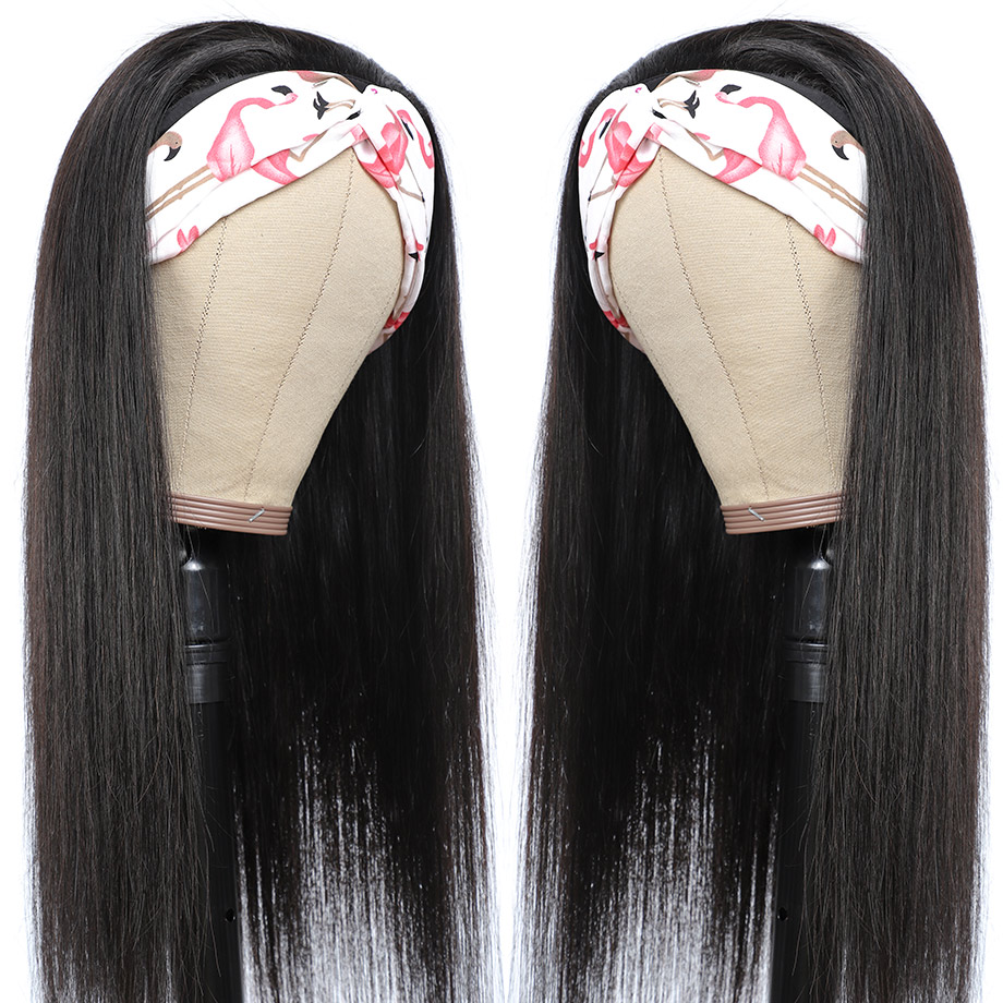 Headband Wig Human Hair Straight Glueless 30 Inch Brazilian Hair Wigs For Black Women Full Machine Made 150% Density MYLOCKME