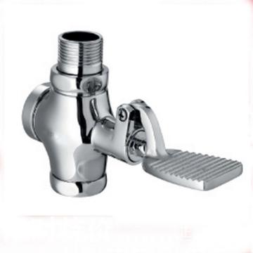 Copper squat pan flushing valve, Foot-pressing type public toilet / WC stool flush valve, Delay urinal flush valve chrome plated
