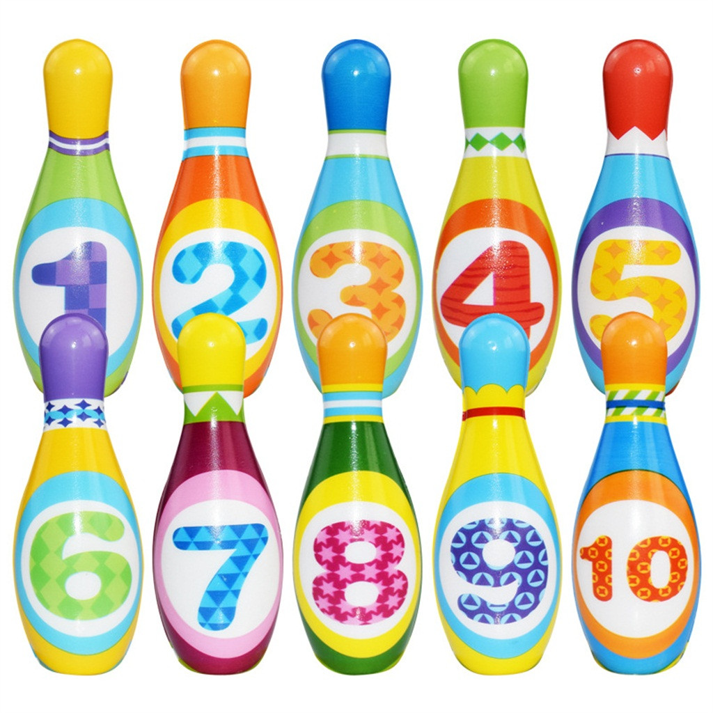 Child Parent-Child Outdoor Toys Bowling Set Toy 10 Colorful Soft Foam Bowling Pins 2 Ball Indoor Toys Toss For Kids Toys