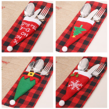 Knife Fork Cover Xmas Tableware Pocket Bag Non-woven Christmas Cutlery Holders Home Dinner Table Xmas Decor Festival Accessories