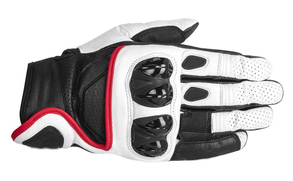 Alpines Celer Black/Red/White Leather Short Sports Motorcycle Motorbike Gp pro Leather Racing Gloves