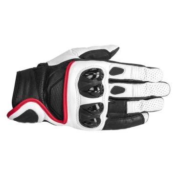 Alpines Celer Black/Red/White Leather Short Sports Motorcycle Motorbike Gp pro Leather Racing Gloves