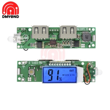Double TWO Dual USB Mobile Power Bank Charger Module Digital LCD Display 18650 Lithium Battery Charging Board For Phone 5V 1A 2A