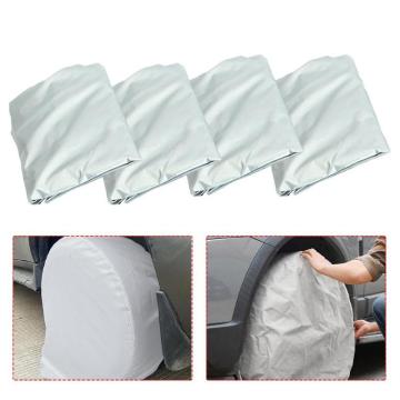 VODOOL 4Pcs/Set Tire Cover Aluminum Foil Coated Waterproof Dustproof Sun Protector Tyre Wheel Covers For Truck RV SUV Motorhome