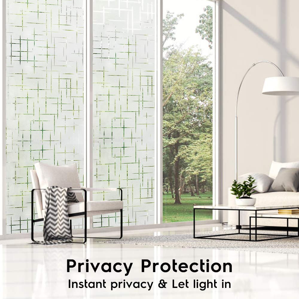 Vinyl Static Cling Self-adhesive Decorative Window Film,Frosted Opaque Privacy Glass Films,Heat Insulative Window foil Decals
