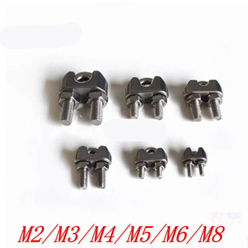 10PCS SS304 Stainless Steel M2/3/4/5/6/8mm DIN741 U type Wire Rope Clip Cable Bolts Rigging Hardware clamps