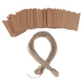 100PCS Natural Brown Kraft Paper Tags With Jute Twine For DIY Gifts Crafts Price Tags Luggage Tags Name Tags