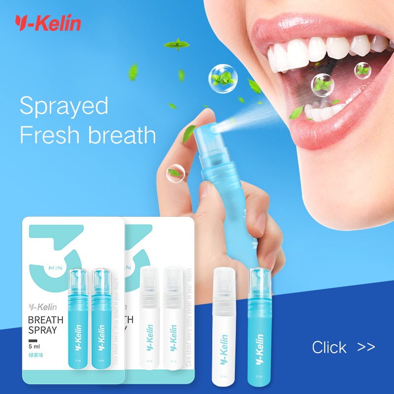 Y-Kelin New Arrival Mouth Spray Oral Herbal Edible Remove Bad Smell Smoke Breath 2 Flavors Small and Portable