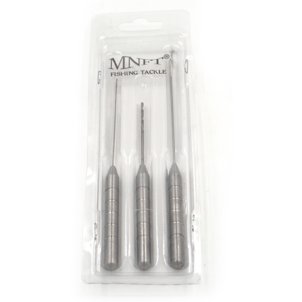 MNFT 1Set with 3pcs Stainless Steel Fishing Rigging Bait Drill&Needle Combo Set Strong and Easy to Use Carp Fishing Tackle Tools