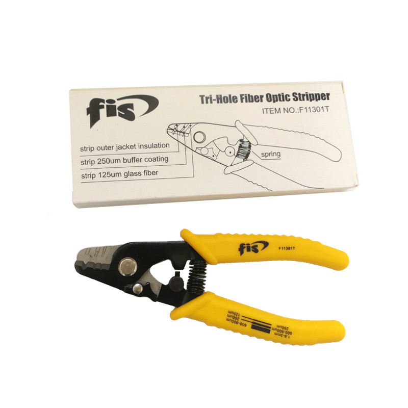 F11301T FIS Tri-Hole Fiber Optic Stripper Miller Wire stripperF11301T Miller clamp Fiber stripping pliers Free shipping