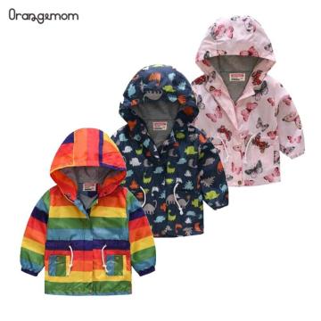 2020 Girl Jacket Spring Kids Rainbow Jacket For Kids Boys Girl Windbreaker long style Toddler Girl Windbreaker children Coats