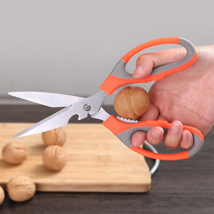 Stainless Steel Kitchen Scissors Multi-function Bottle Opener Walnut Clip Scissors Chicken Vegetables Meat Scissor Kitchen Tools