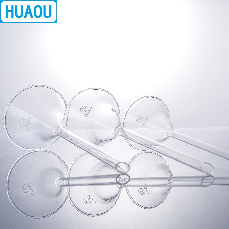 HUAOU 75mm Funnel Long Stem 60 Degree Angle Borosilicate 3.3 Glass Laboratory Chemistry Equipment