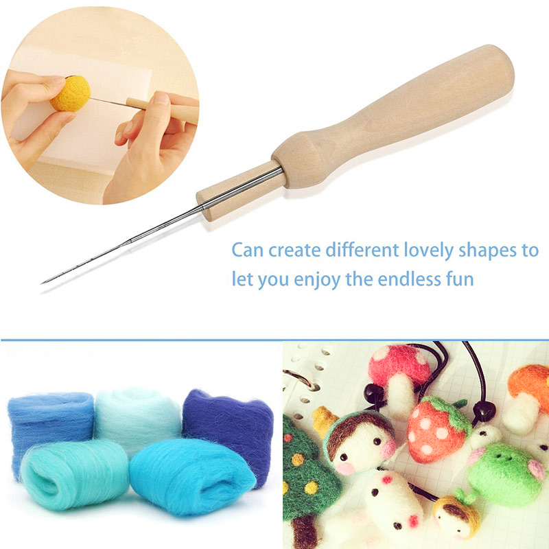 MIUSIE 30 PCS Wool Felt Needle Felt Needle Felting Starter Kit Felting Needles Felt Diy Package for Felting with Bottle