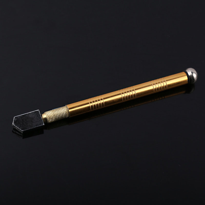 Glass cutter diamond cutter head steel blade cutting tool oil supply anti-skid metal handle 175mm for manual tool cutting