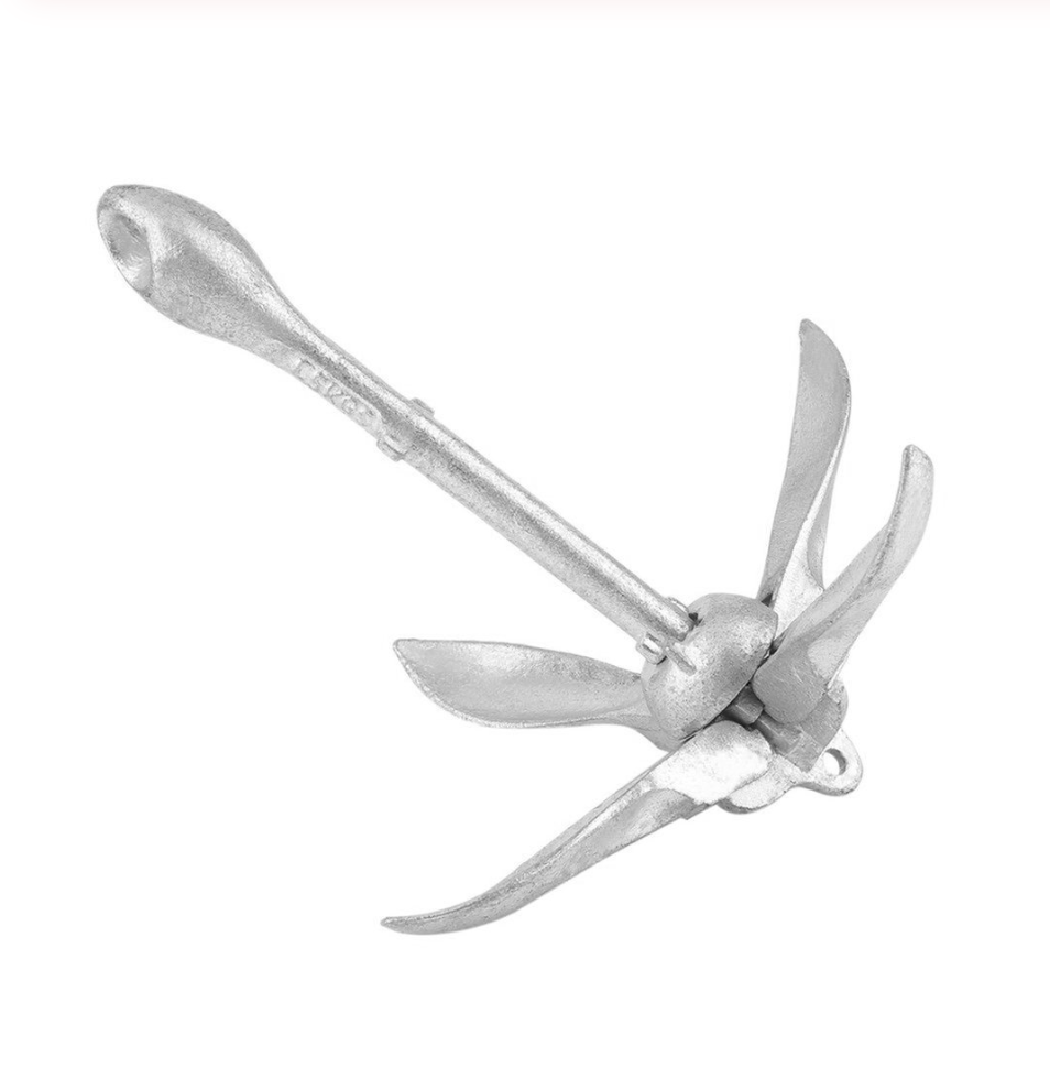 ISURE MARINE Galvanized 1.5 Kg Anchor For Canoe Kayak Raft Boat Sailboat Fishing Marine Accessories