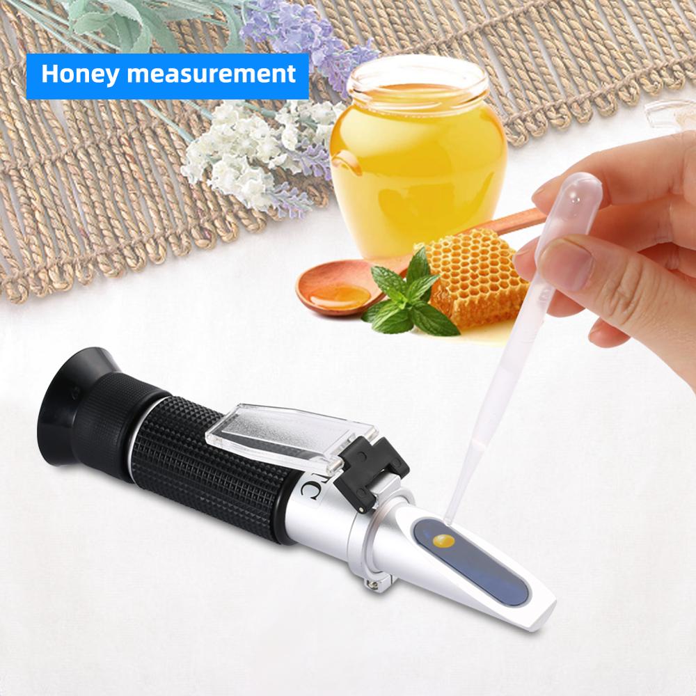 Yieryi Handheld Refractometer 58~90% Brix 38~43 Be Baume Honey Wine Water Contents (12 - 27%)Refractometer Refraction Tools